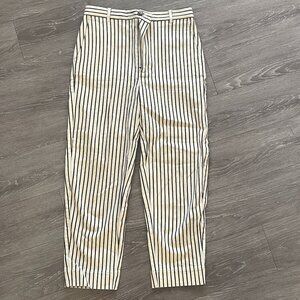 Madewell Striped Navy and Cream Trousers.